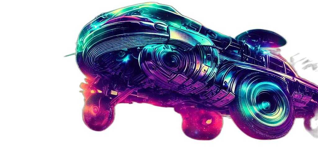 car, robot, weapon, shoes, concept art, cyberpunk, fantasy art, 3d render transparent PNG cut-out