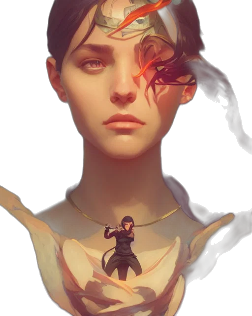 face, mask, dress, crown, concept art, fantasy art, comic book art, watercolor transparent PNG cut-out