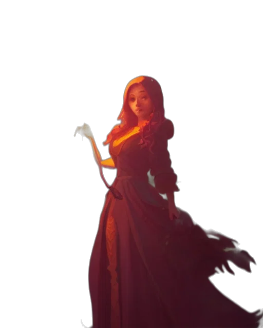 dress, staff, weapon, sword, concept art, fantasy art, 3d render, comic book art transparent PNG cut-out
