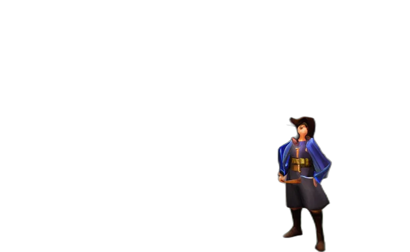 jacket, hat, staff, weapon, concept art, 3d render, pixel art, fantasy art transparent PNG cut-out
