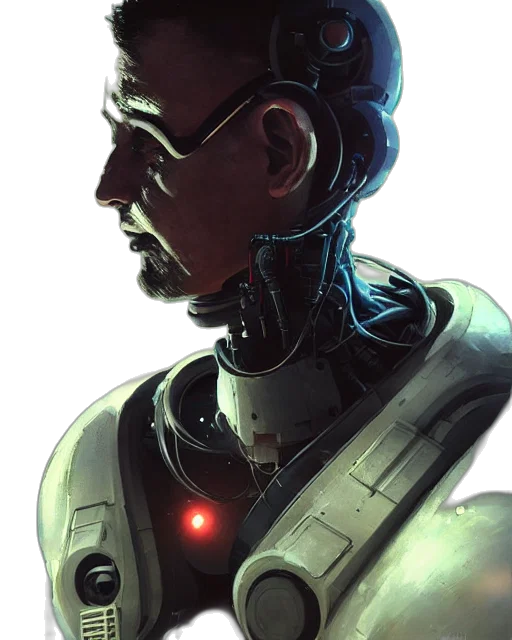 robot, face, cyberpunk, concept art transparent PNG cut-out