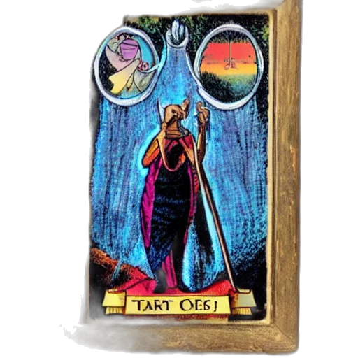 staff, outer space, fire, tarot, card, frame transparent PNG cut-out
