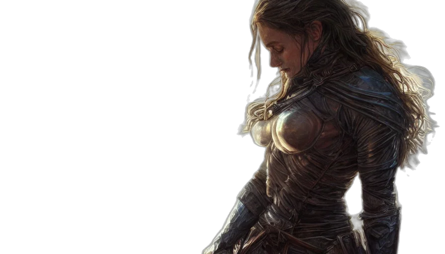 sword, dress, concept art, fantasy art transparent PNG cut-out