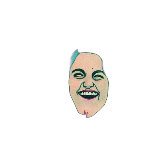 mask, face, creature, animal, 3d render, cartoon, vaporwave, concept art transparent PNG cut-out