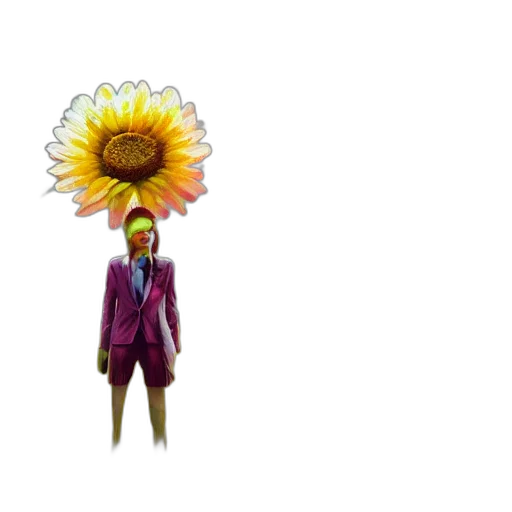 umbrella, flower, staff, dress, 3d render, concept art, pixel art, huge transparent PNG cut-out