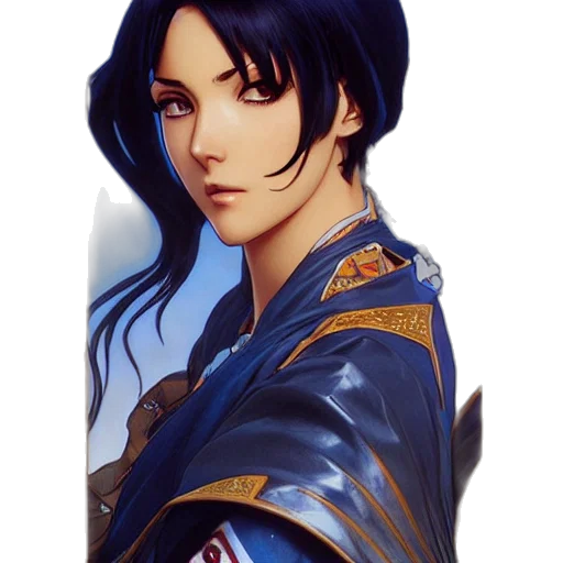 face, jacket, staff, sword, fantasy art, concept art, photorealistic, anime transparent PNG cut-out