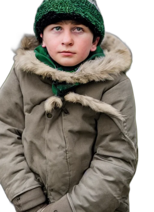 jacket, hat, face, animal, photorealistic, 3d render, green, portrait transparent PNG cut-out