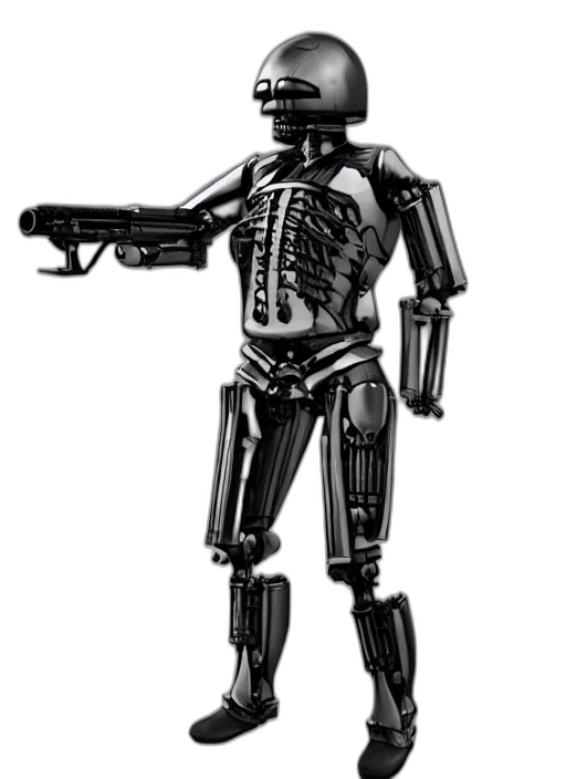 robot, weapon, staff, concept art, cyberpunk, 3d render, comic book art, combat transparent PNG cut-out