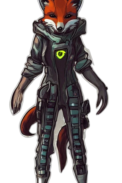 staff, jacket, robot, creature, concept art, cyberpunk, fantasy art, pixel art transparent PNG cut-out