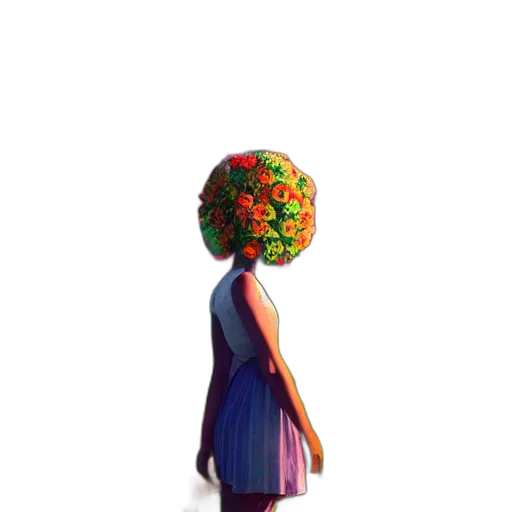 dress, crown, flower, hat, 3d render, concept art, pixel art, photorealistic transparent PNG cut-out