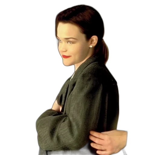 jacket, hair, robot, staff transparent PNG cut-out