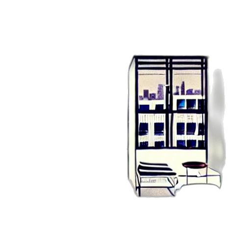 furniture, building, robot, 3d render transparent PNG cut-out