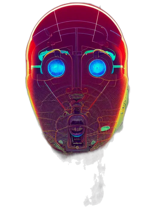 robot, mask, face, jacket transparent PNG cut-out
