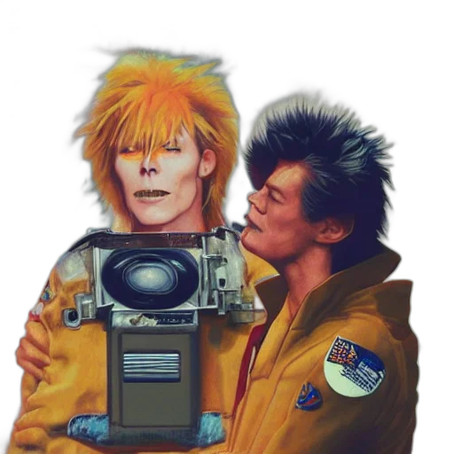 jacket, robot, face, cyberpunk transparent PNG cut-out