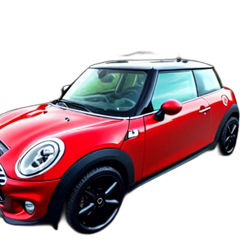 car, 3d render, photorealistic, mini transparent PNG cut-out