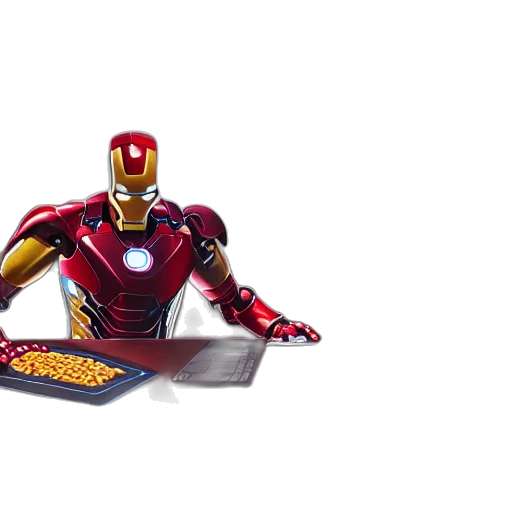robot, food, 3d render, concept art, comic book art, pixel art, iron, man transparent PNG cut-out