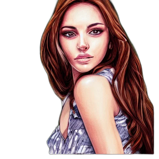 face, dress, jewelry, hair, photorealistic, oil painting, cartoon, watercolor transparent PNG cut-out