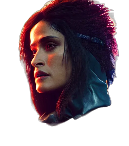 face, jacket, hat, mask, cyberpunk, concept art, photorealistic, fantasy art transparent PNG cut-out