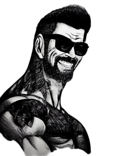cartoon, comic book art, pencil sketch, cyberpunk, highly, detailed, ink, illustration transparent PNG cut-out