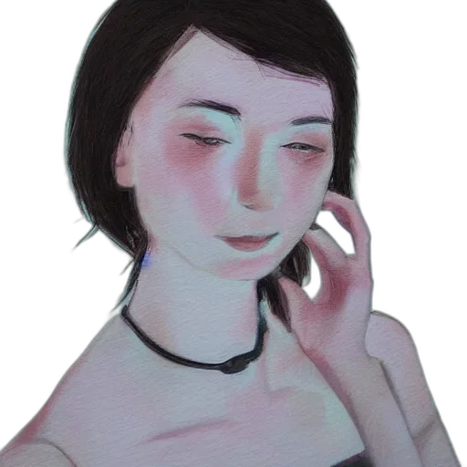 face, mask, dress, jewelry, 3d render, photorealistic, concept art, vaporwave transparent PNG cut-out
