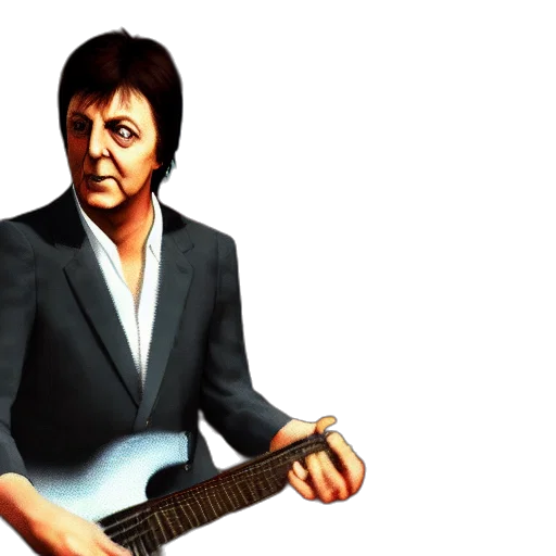 photorealistic, 3d render, concept art, cartoon, paul, mccartney, yakuza, game transparent PNG cut-out
