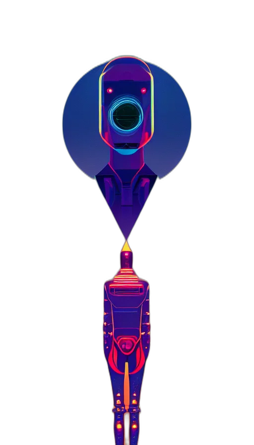 robot, weapon, bottle, umbrella, concept art, cyberpunk, vaporwave, pixel art transparent PNG cut-out
