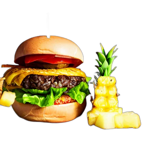 food, animal, crown, photorealistic transparent PNG cut-out