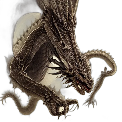 dragon, creature, animal, mask, fantasy art, concept art, photorealistic, 3d render transparent PNG cut-out