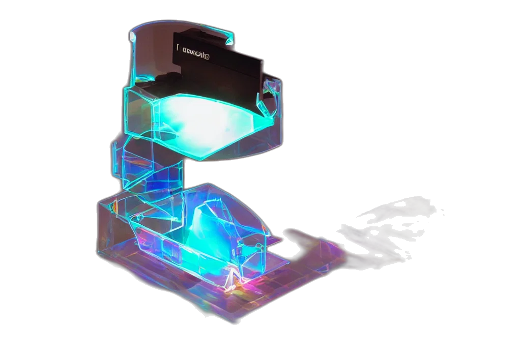 robot, weapon, jewelry, shoes, 3d render, cyberpunk, vaporwave, neon lights transparent PNG cut-out