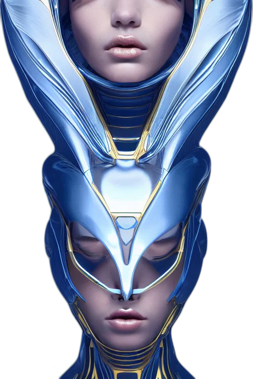 jewelry, robot, crown, face, concept art, 3d render, cyberpunk, detailed transparent PNG cut-out