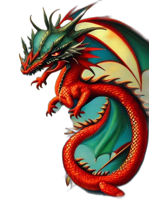 dragon, staff, fantasy art, concept art, photorealistic, 3d render, beautiful, baby transparent PNG cut-out