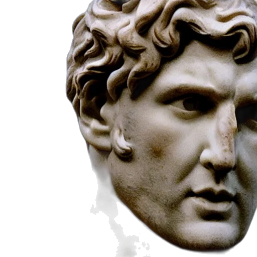 face, mask, photorealistic, vaporwave, 3d render, marble, greek, statue transparent PNG cut-out