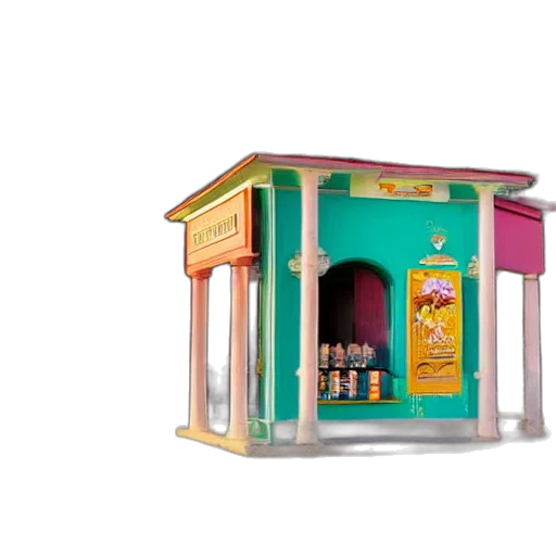 furniture, 3d render, refreshment, kiosk transparent PNG cut-out