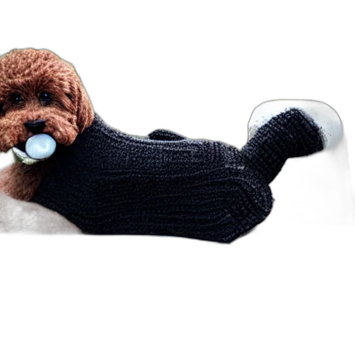 animal, closeup, photorealistic, illustration, knitted, bernedoodle, judge, puppy transparent PNG cut-out