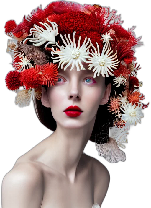 crown, flower, hat, photorealistic transparent PNG cut-out