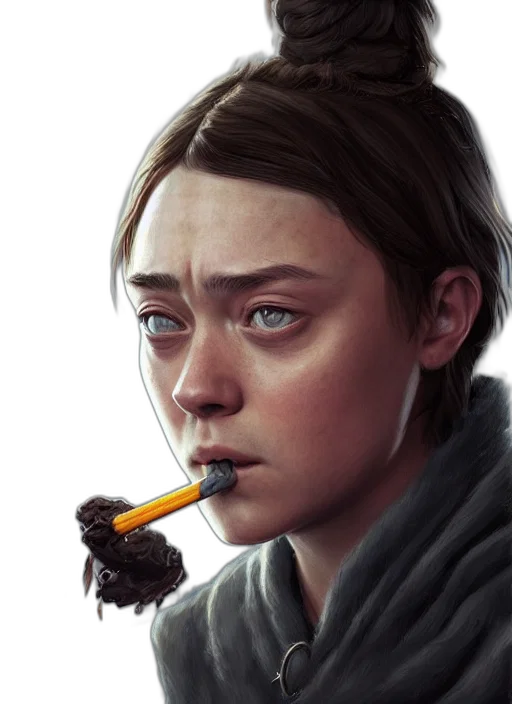 face, jacket, staff, weapon transparent PNG cut-out