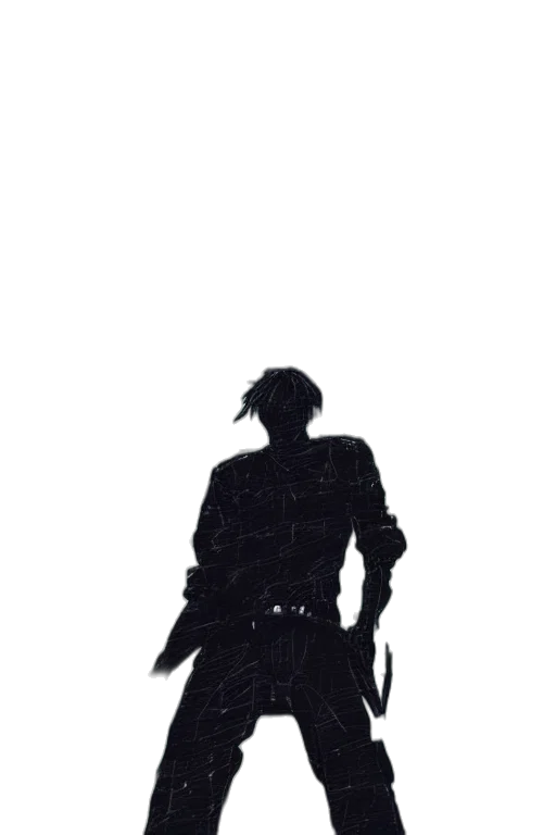 weapon, sword, jacket, staff transparent PNG cut-out