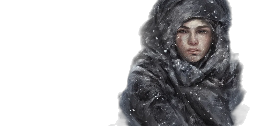 face, concept art, fantasy art, photorealistic, comic book art, snow, highly, detailed transparent PNG cut-out