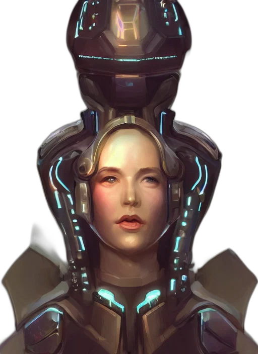 robot, face, mask, staff, cyberpunk, concept art, fantasy art, pixel art transparent PNG cut-out