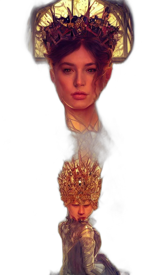 crown, face, mask, staff transparent PNG cut-out