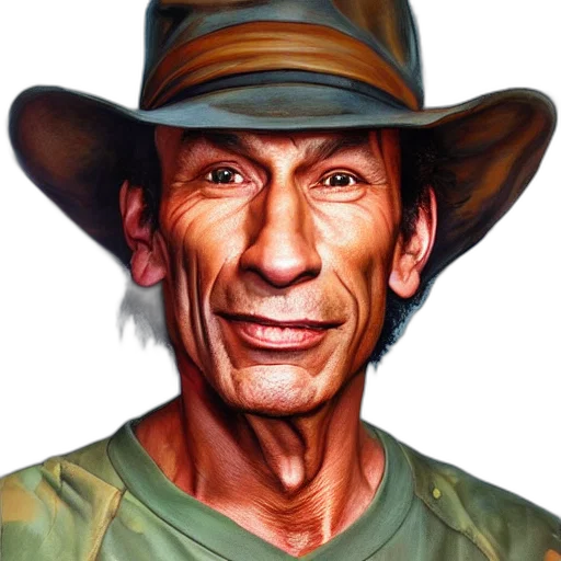 face, hat, animal, staff transparent PNG cut-out