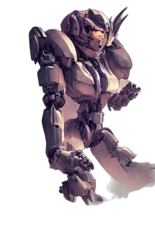 robot, weapon, concept art, 3d render transparent PNG cut-out