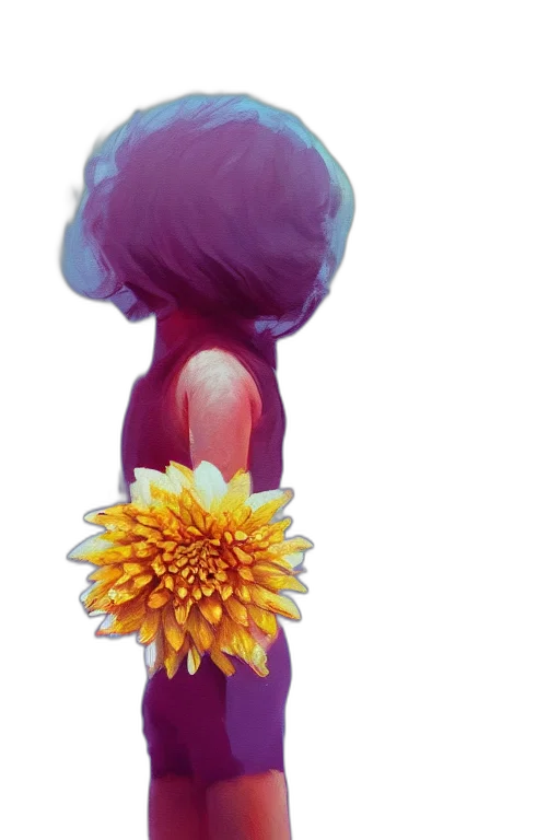 flower, dress, crown, face, watercolor, concept art, oil painting, pixel art transparent PNG cut-out