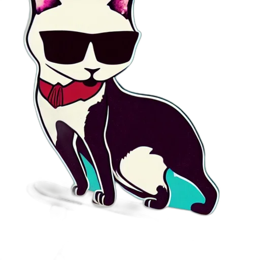 staff, cartoon, pixel art, concept art, 3d render, cat, standing, back transparent PNG cut-out