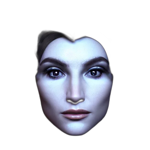 face, mask, robot, crown, 3d render, photorealistic, vaporwave, concept art transparent PNG cut-out
