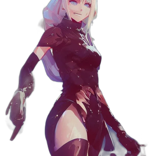 dress, robot, weapon, staff, concept art, fantasy art, anime, cyberpunk transparent PNG cut-out
