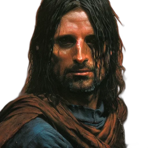 face, hair, sword, animal, photorealistic, fantasy art, oil painting, concept art transparent PNG cut-out