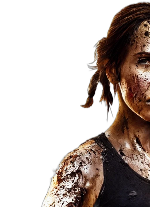 photorealistic, studio, photography, film, still, lara, croft, cop transparent PNG cut-out