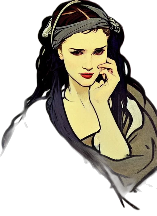 jewelry, face, dress, fantasy art transparent PNG cut-out