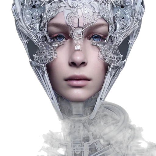 robot, face, mask, crown transparent PNG cut-out